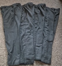 4 x Boys elasticated waist grey school trousers age 12-13 yrs 152-158cm