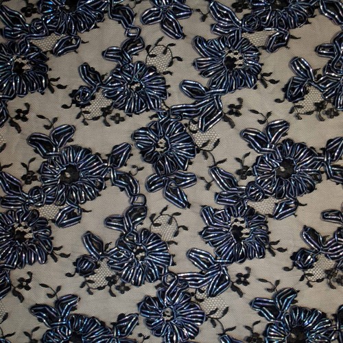 Solstiss black lace fabric - 3d,