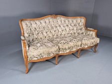 Vintage Danish Rococo Revival Floral upholstered 3 Seat Sofa EB9631 V3SS