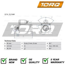 Starter Motor Torq Fits