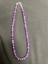 Silver Link Amythest Necklace
