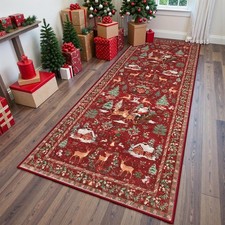 Christmas Long Hallway Runner Non Slip Bedroom Rugs Kitchen Carpet Floor Mat