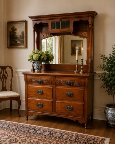 Antique art nouveau - nouveau, walnut