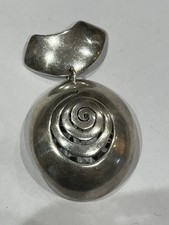 Silver Spiral Spoon Shaped Slider Pendant.