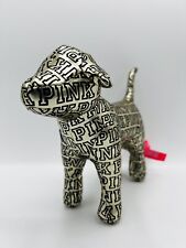 Victoria Secret Pink  Dog Toy Faux Leather Metallic Gold/Silver Black Text