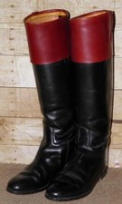 English Made Super Regent Mahogany Topped Black Leather Riding Boots UK Size 9 W