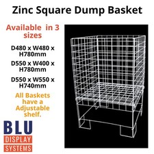 Dump Bin Wire Basket  Zinc