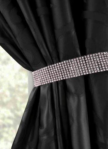 One pair diamante tiebacks - one,
