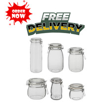 IKEA KORKEN Glass Jar with Lid Airtight Mason Clip Top Storage for Pickles Jam