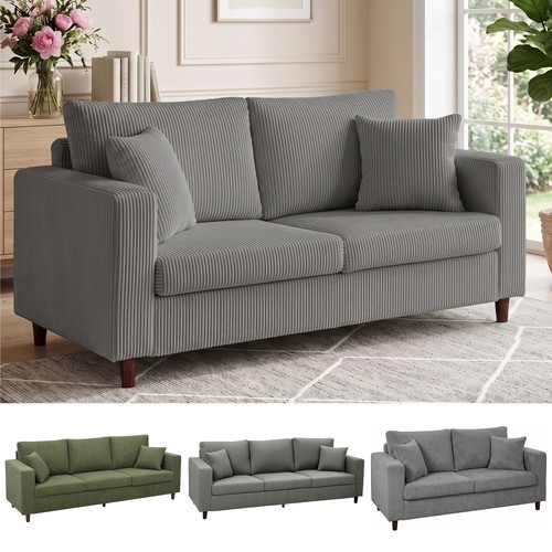 Corduroy sofa couch with wide - couch,
