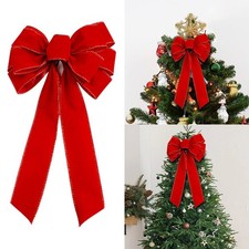Christmas Tree Topper Bow Decorative Christmas Large Wreath Bow Xmas Decor
