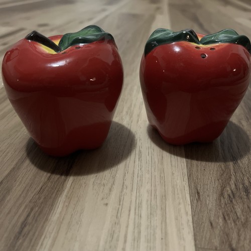 Vintage apple shaped salt and - vintage,