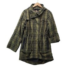 Womens Green Plaid Utility