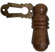 Vintage Beech/ Brass Escutcheon Keyhole Cover Victorian Reclaimed Door Hardware