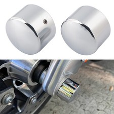 Chrome Front Rear Axle Cap Nut Covers For Harley Dyna Street Bob Electra Glide
