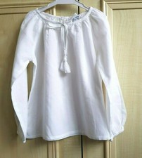 Girls White 100% Cotton Long