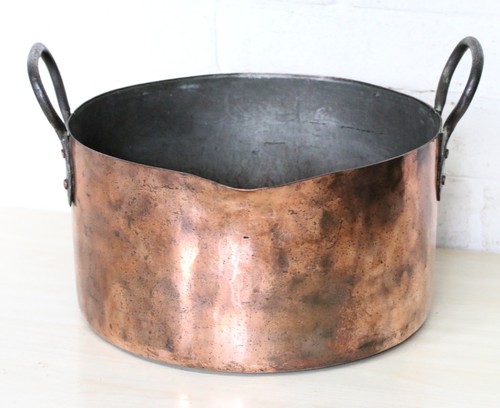 Antique 19th copper jam pan - copper,