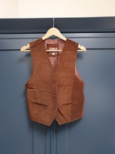 Vintage River Island Suede Waistcoat Brown Size S