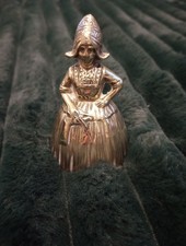 Brass Bell of a Dutch Lady Antique Small Clanger