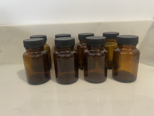 Amber glass screw - 8, top