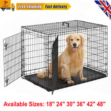 Dog Cage Pet Puppy Metal Training Crate Carrier Black S M L XL XXL SIZES
