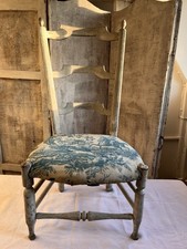 Antique Fabric Chair , Vintage Toile de Jouy Prayer Chair, French Home Decor