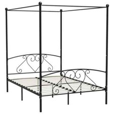 Canopy Bed Frame Metal Single Base Bedroom Multi Colours Multi Sizes vidaXL