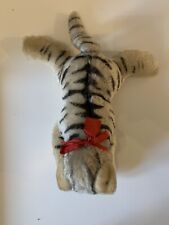 Original Steiff Floppy Kitty Striped Cat 5607/28 14" Red Ribbon Mohair 