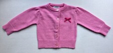 Darcy Brown Girls Pink Knitted Scottie Dog Cardigan 12 Months.
