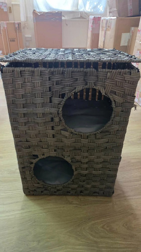 Rattan cat house indoor tier - rattan, 2-tier