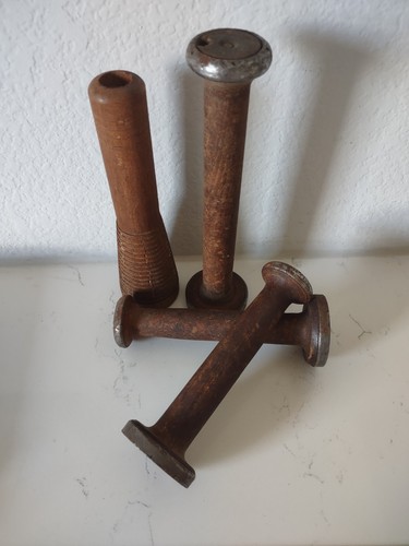 Vintage large wooden spools - vintage,