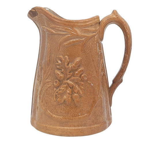 Antique brown stoneware jug - antique,
