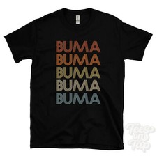 BUMA REPEATED RETRO STYLE T-SHIRT mens & womens novelty cool name gift