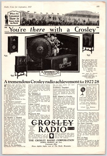1927 print crosley radio - print, ad