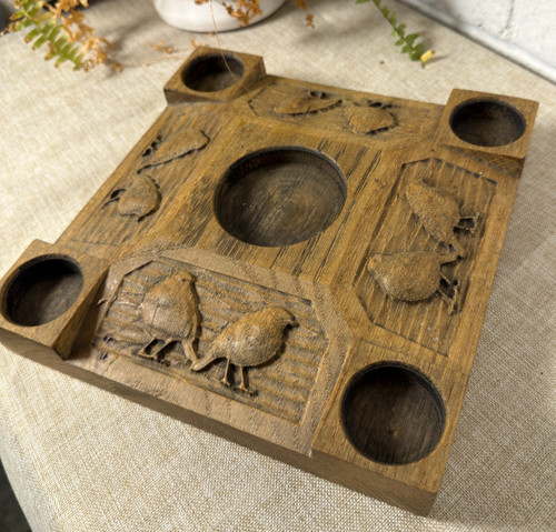 Vintage hand carved wooden tea - carved,