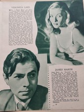 Sk211 Ephemera 1930s Book Picture Film Star Veronica Lake 