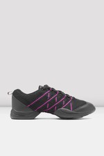 Bloch Criss Cross Sneakers Black with Purple Accents Ladies S0524L UK Sizes