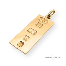 9ct Gold Ingot Pendant Solid