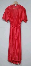 Vintage Red Nylon Peignoir Slip & Chemise Lace Trim Size WMS - UK 8-10
