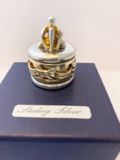 Ballerina  Sterling Silver Tooth Box with gilded Ribbons & Bows