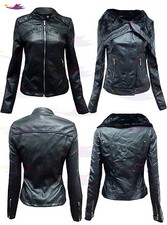 Womens black faux leather PU