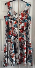 NWOT-BETTY JACKSON-Debenhams-Size 20-sleeveless-Floral-Lined-V neck-dress UNWORN