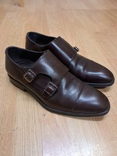 Loake Charles Tyrwhitt Shoes UK 7 Double Monk Strap Brown Chocolate Leather 