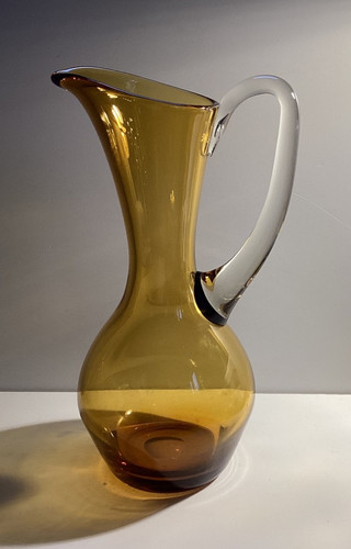 Amber glass jug carafe - glass,