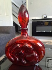 Large red glass - red, bottle