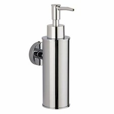 Wall Mounted Stainless Steel Soap Dispenser for Bathroom & Kitchen Round Chrome