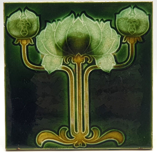 Art nouveau fireplace - fireplace, tile