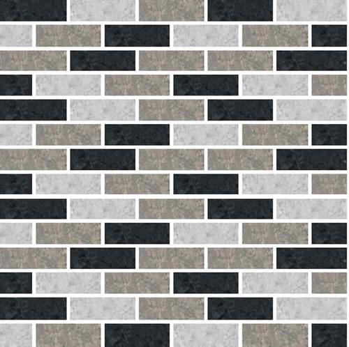 Black subway mosaic tile - black,