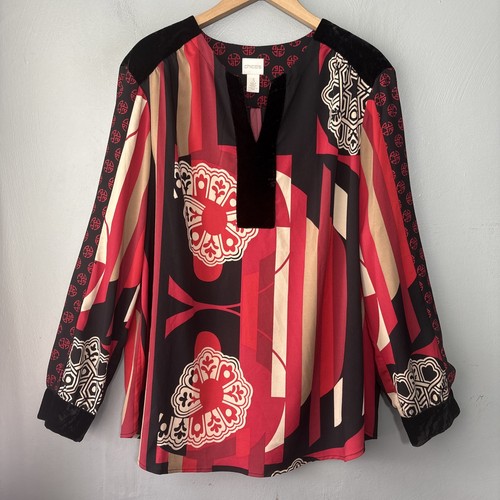 Chicos tunic top size red - top,
