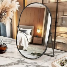 Dresser Mirror Black, Oval
